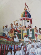 564 Old Indian Company School Mica Painting - Jaganntah Yatra Procession - Rituals & Festivals series - 3-WOVENSOULS-Antique-Vintage-Textiles-Art-Decor