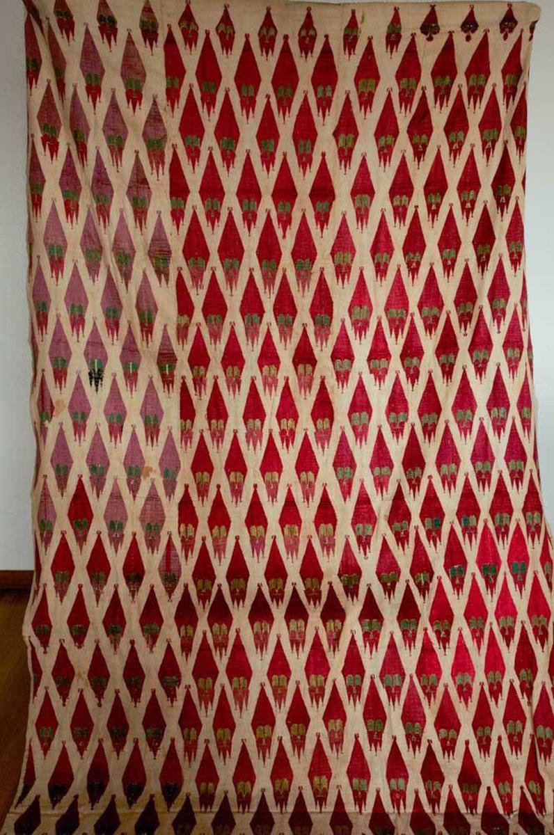 568 Khanjar Thirma Phulkari Bagh Silk Embroidery Textile art-WOVENSOULS-Antique-Vintage-Textiles-Art-Decor