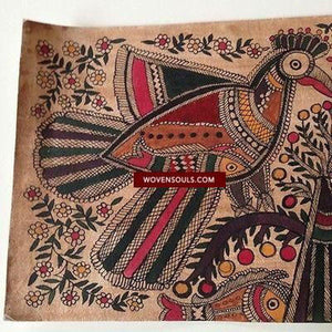 5711 Lovely Frameable Traditional Art - Madhubani Painting - GIFT IDEA-WOVENSOULS-Antique-Vintage-Textiles-Art-Decor