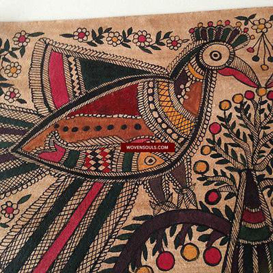 5711 Lovely Frameable Traditional Art Madhubani WOVENSOULS Antique