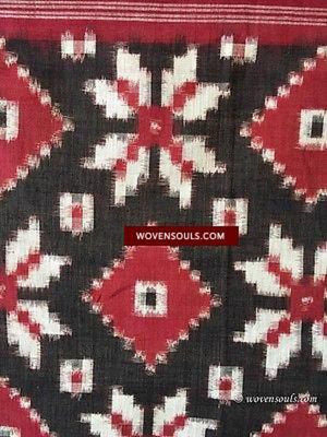 5722 Hand woven Telia Rumal Double Ikat Scarf Accessory - Recently Made - SOLD-WOVENSOULS-Antique-Vintage-Textiles-Art-Decor
