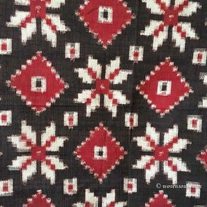 5722 Hand woven Telia Rumal Double Ikat Scarf Accessory - Recently Made - SOLD-WOVENSOULS-Antique-Vintage-Textiles-Art-Decor