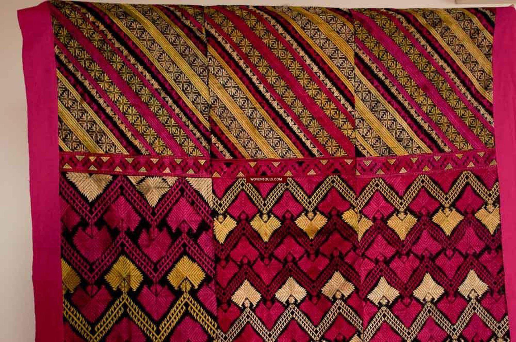 583 Antique Striking Swat Valley Shawl Textile Embroidery-WOVENSOULS-Antique-Vintage-Textiles-Art-Decor