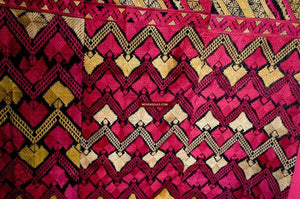 583 Antique Striking Swat Valley Shawl Textile Embroidery-WOVENSOULS-Antique-Vintage-Textiles-Art-Decor