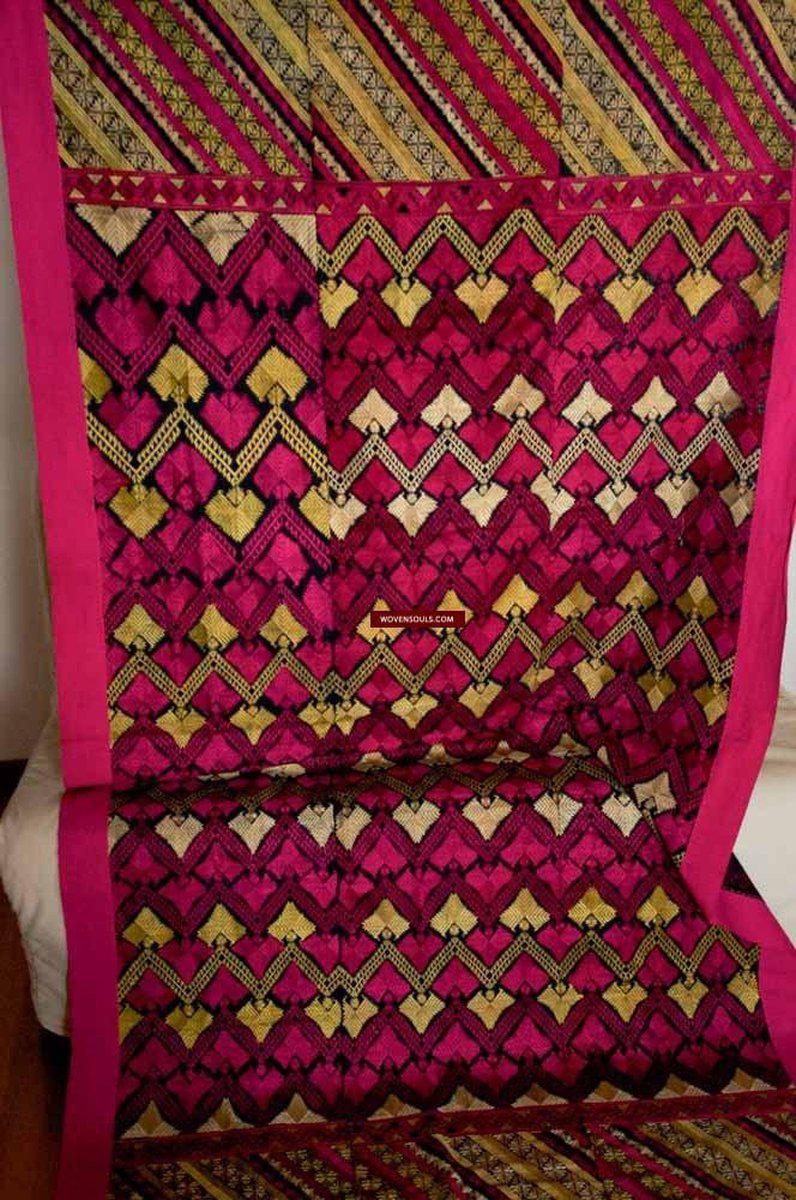 583 Antique Striking Swat Valley Shawl Textile Embroidery-WOVENSOULS-Antique-Vintage-Textiles-Art-Decor