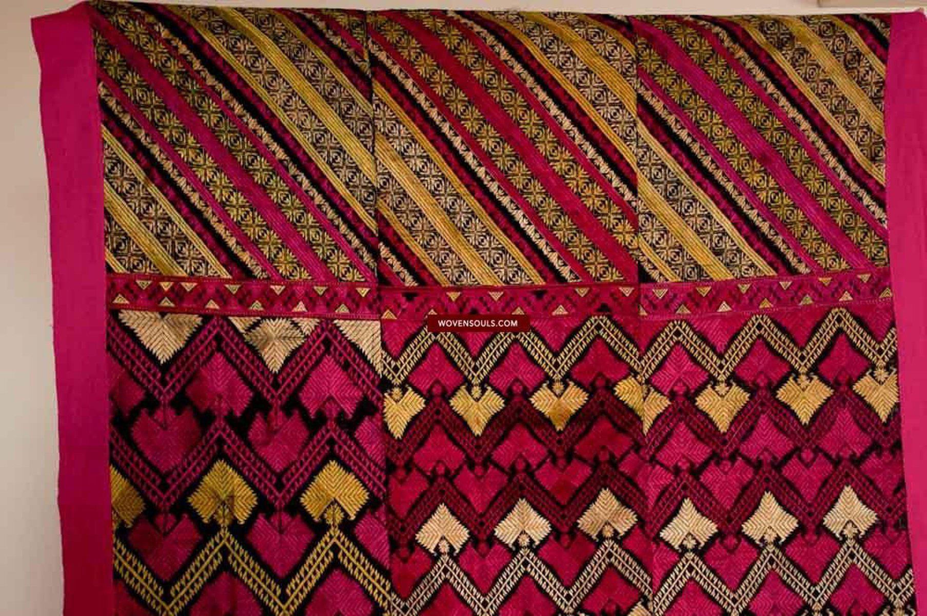 583 Antique Striking Swat Valley Shawl Textile Embroidery-WOVENSOULS-Antique-Vintage-Textiles-Art-Decor