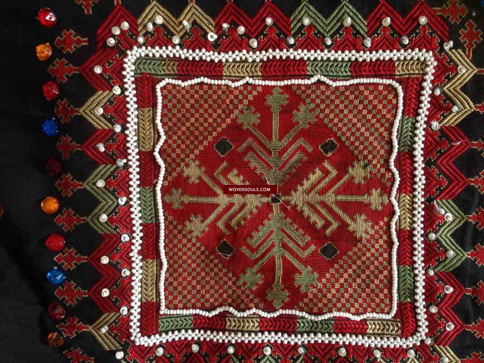 589 Heavy Abbasi Kohistan Superfine Embroidery Wedding Shawl Textile-WOVENSOULS-Antique-Vintage-Textiles-Art-Decor