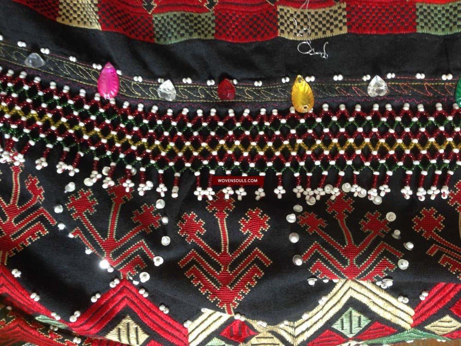 589 Heavy Abbasi Kohistan Superfine Embroidery Wedding Shawl Textile-WOVENSOULS-Antique-Vintage-Textiles-Art-Decor