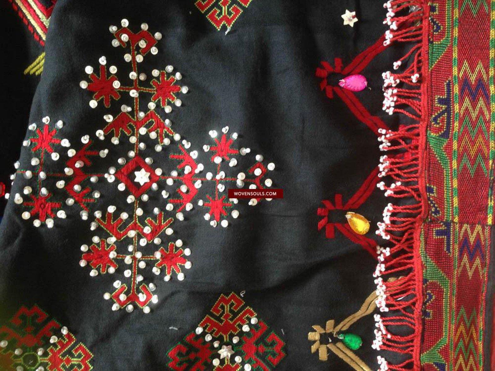 589 Heavy Abbasi Kohistan Superfine Embroidery Wedding Shawl Textile-WOVENSOULS-Antique-Vintage-Textiles-Art-Decor