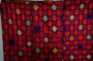 591 SOLD Antique Black Hazara Shawl Wedding Phulkari Textile-WOVENSOULS-Antique-Vintage-Textiles-Art-Decor