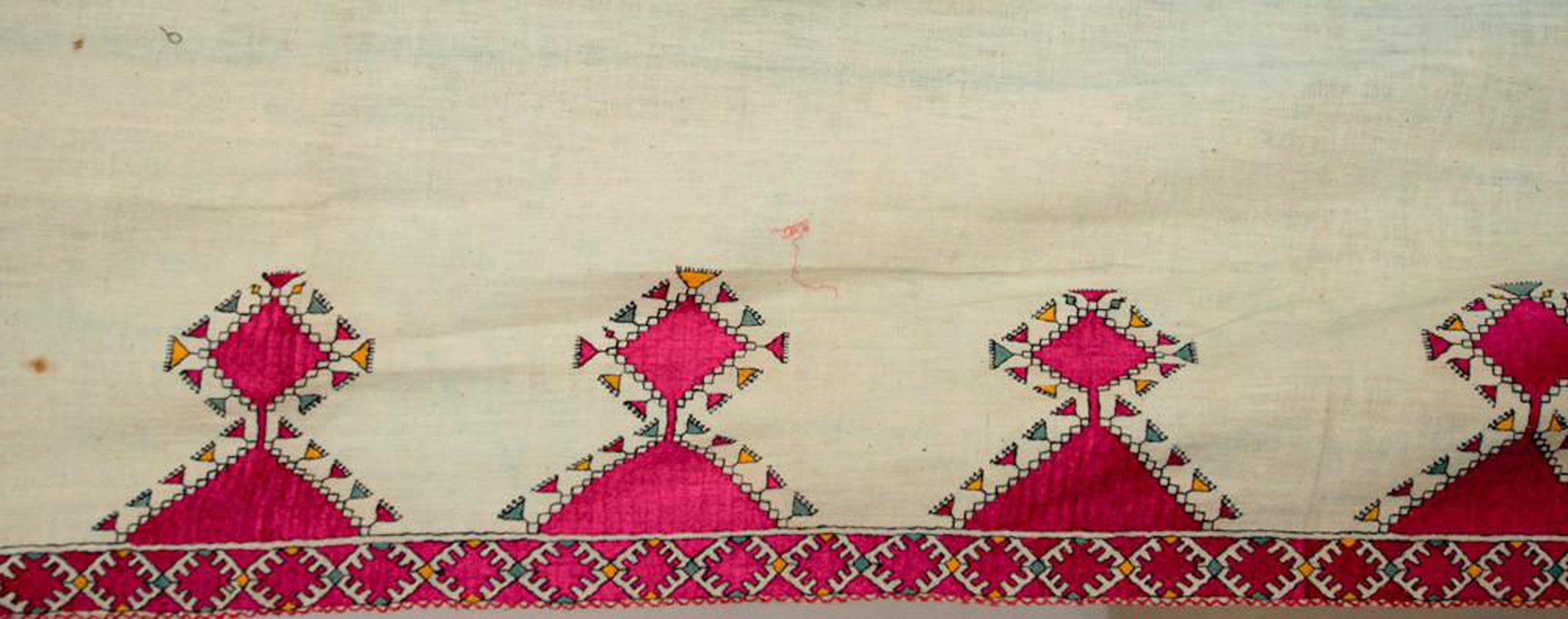 593 Antique Swat Valley Wedding Shawl Textile with Silk Embroidery-WOVENSOULS-Antique-Vintage-Textiles-Art-Decor