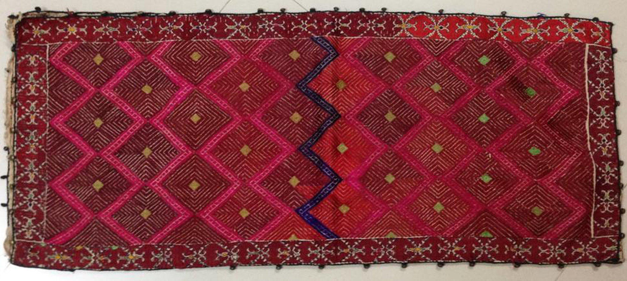 597 Antique Swat Valley Textile Art Embroidery Pillow Case-WOVENSOULS-Antique-Vintage-Textiles-Art-Decor