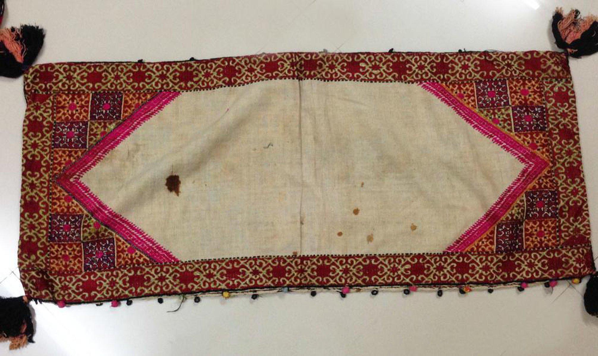 598 Antique Swat Valley Textile Art Embroidery Pillow Case-WOVENSOULS-Antique-Vintage-Textiles-Art-Decor