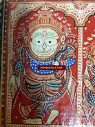 602 SOLD - Red Jatripatti Pattachitra Lord Jugannath Puri Painting-WOVENSOULS-Antique-Vintage-Textiles-Art-Decor