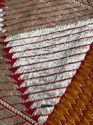 605 Weißer Chand Bagh Phulkari Indisches Textil