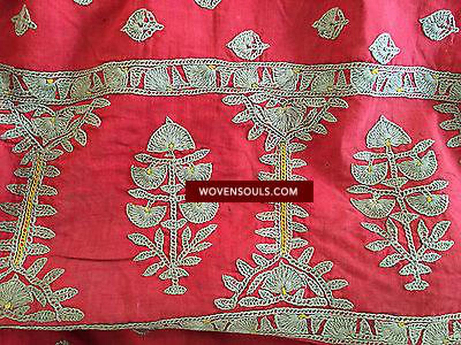 609 SOLD Rare Wedding Odhana Abochani Phulkari Shawl Textile from Sindh-WOVENSOULS-Antique-Vintage-Textiles-Art-Decor