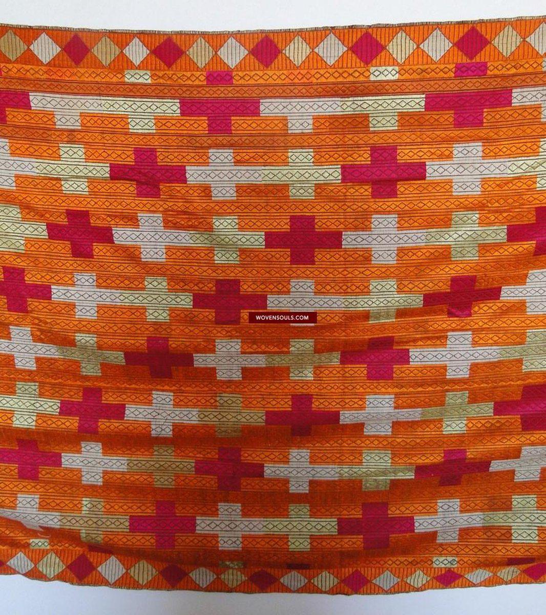 610 SOLD Old Phulkari Bagh Textile with Belan Motif-WOVENSOULS-Antique-Vintage-Textiles-Art-Decor