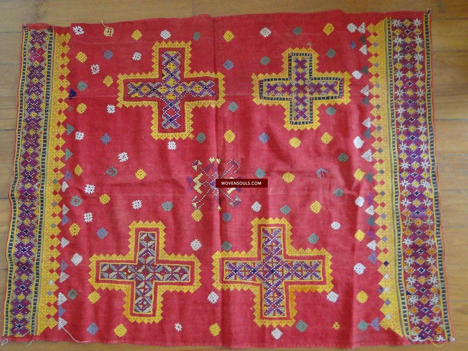 611 Superfine Antique Embroidery Pillow Case cover from Rajasthan / Sind / Sindh-WOVENSOULS-Antique-Vintage-Textiles-Art-Decor