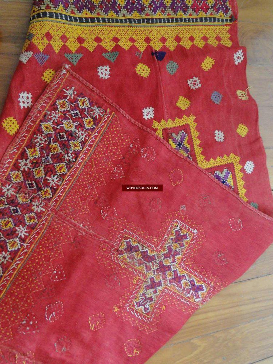 611 Superfine Antique Embroidery Pillow Case cover from Rajasthan / Sind / Sindh-WOVENSOULS-Antique-Vintage-Textiles-Art-Decor