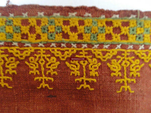 613 Old Rajasthan Wedding Shawl with - Palindrome - Double Sided Embroidery Rajasthan-WOVENSOULS-Antique-Vintage-Textiles-Art-Decor