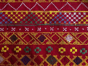 615 Old Rajasthan Odhana with Embroidery and Mirrorwork on handspun Cotton-WOVENSOULS-Antique-Vintage-Textiles-Art-Decor