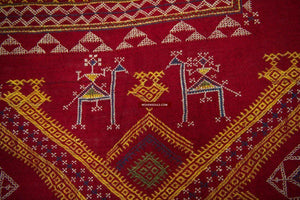617 Old Wool Shekhawati Bishnoi Wedding Shawl Indian Textile Rajasthan-WOVENSOULS-Antique-Vintage-Textiles-Art-Decor
