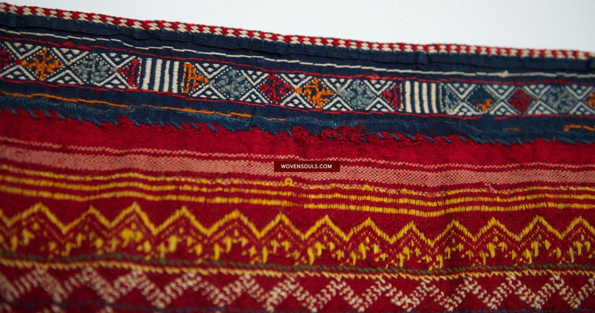 617 Old Wool Shekhawati Bishnoi Wedding Shawl Indian Textile Rajasthan-WOVENSOULS-Antique-Vintage-Textiles-Art-Decor