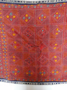 619 Old Cotton Bishnoi Wedding Shawl with Tie-Dye-effect Embroidery-WOVENSOULS-Antique-Vintage-Textiles-Art-Decor