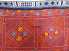 619 Old Cotton Bishnoi Wedding Shawl with Tie-Dye-effect Embroidery-WOVENSOULS-Antique-Vintage-Textiles-Art-Decor