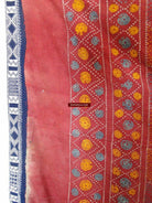 619 Old Cotton Bishnoi Wedding Shawl with Tie-Dye-effect Embroidery-WOVENSOULS-Antique-Vintage-Textiles-Art-Decor