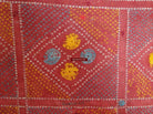 619 Old Cotton Bishnoi Wedding Shawl with Tie-Dye-effect Embroidery-WOVENSOULS-Antique-Vintage-Textiles-Art-Decor