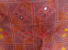 619 Old Cotton Bishnoi Wedding Shawl with Tie-Dye-effect Embroidery-WOVENSOULS-Antique-Vintage-Textiles-Art-Decor