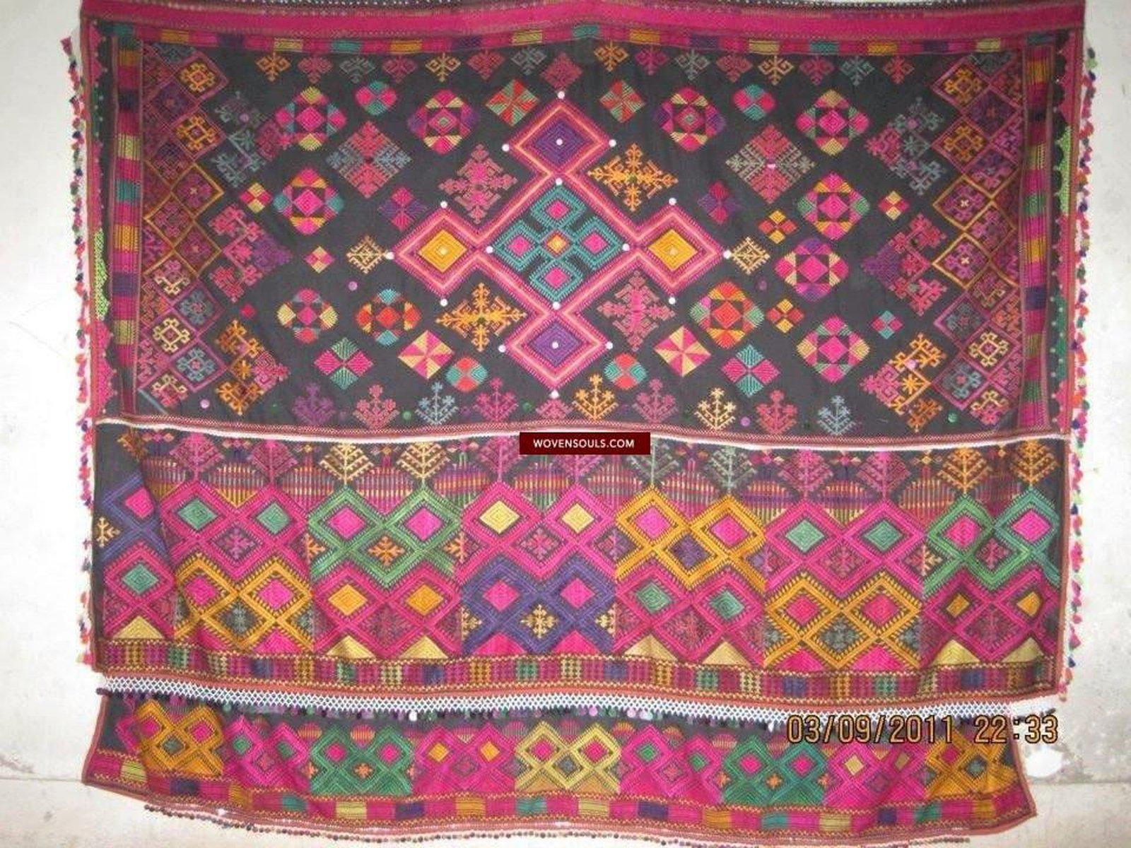 622 Vintage Kohistan Wedding Shawl with Embroidery-WOVENSOULS-Antique-Vintage-Textiles-Art-Decor