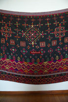 623 Semi Antique Kohistan Shawl Textile Art Embroidery-WOVENSOULS-Antique-Vintage-Textiles-Art-Decor