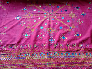 654 Old Wedding Odhana Shawl Rajasthan Indian Textile Art - Masterpiece
