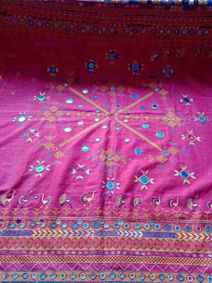 654 Old Wedding Odhana Shawl Rajasthan Indian Textile Art - Masterpiece