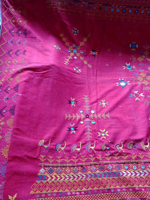 654 Alte Hochzeit Odhana Schal Rajasthan Indian Textile Art - Meisterwerk