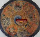 659B Antique Gold Illuminated Buddhist Thangka Mandala Art on Wood-WOVENSOULS-Antique-Vintage-Textiles-Art-Decor