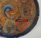 659B Antique Gold Illuminated Buddhist Thangka Mandala Art on Wood-WOVENSOULS-Antique-Vintage-Textiles-Art-Decor