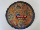 659B Antique Gold Illuminated Buddhist Thangka Mandala Art on Wood-WOVENSOULS-Antique-Vintage-Textiles-Art-Decor