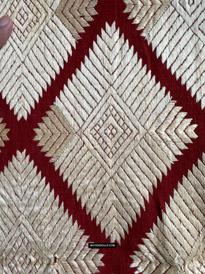 673 Chand Chand Bagh Lehariya Border Phulkari Textiles indiens