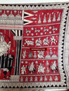 682 Semi-Antique Mata Ni Pachedi Hand Painted Block Printed Kalamkari Textile Art-WOVENSOULS-Antique-Vintage-Textiles-Art-Decor