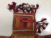 697 OLD BANJARA SPICE STORAGE TEXTILE BAG WITH COWRIES - RARE UNUSUAL FORM-WOVENSOULS-Antique-Vintage-Textiles-Art-Decor