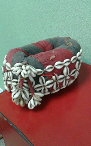 707 Semi-antique Banjara Indhoni decorated with cowrie shells-WOVENSOULS-Antique-Vintage-Textiles-Art-Decor