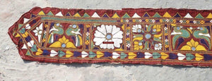 725 SOLD Long Vintage Embroidery Panel from Gujarat-WOVENSOULS-Antique-Vintage-Textiles-Art-Decor