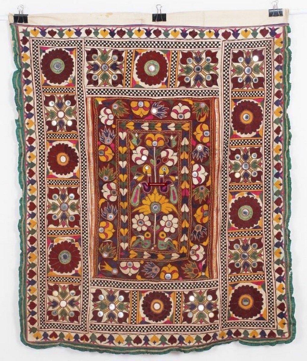 727 Old Cradle Cloth Ghodiyu or Dhaniyo Embroidered Textile Art-WOVENSOULS-Antique-Vintage-Textiles-Art-Decor