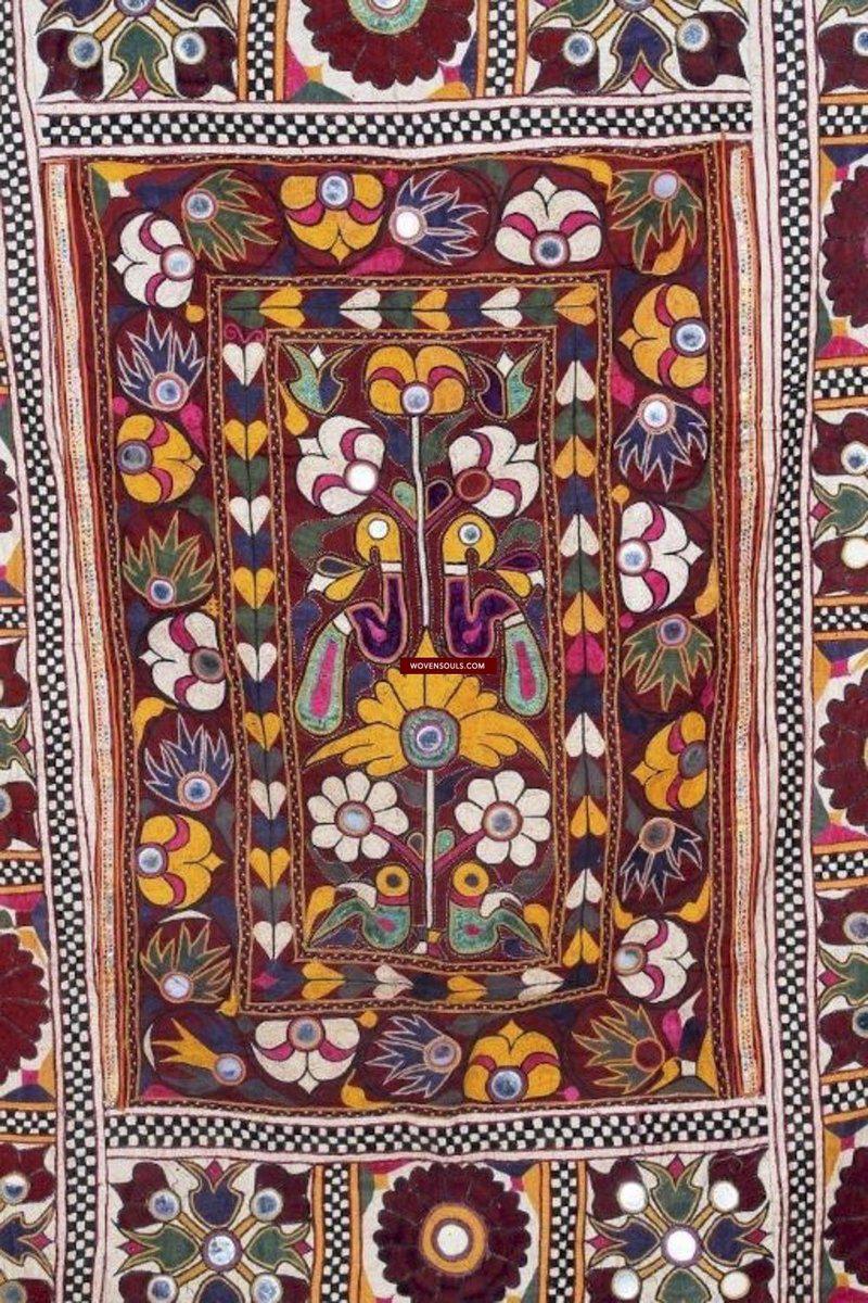 727 Old Cradle Cloth Ghodiyu or Dhaniyo Embroidered Textile Art-WOVENSOULS-Antique-Vintage-Textiles-Art-Decor