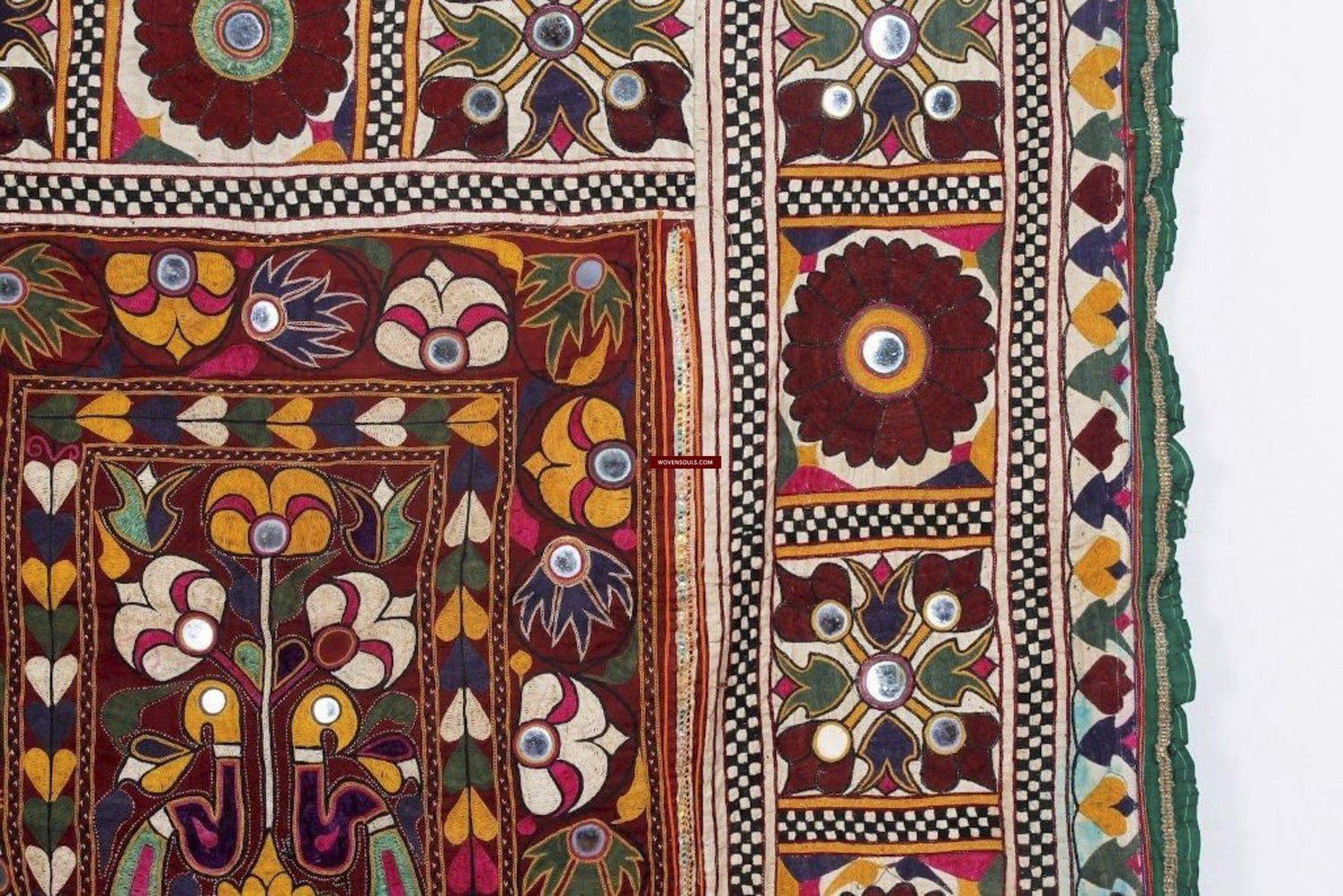 727 Old Cradle Cloth Ghodiyu or Dhaniyo Embroidered Textile Art-WOVENSOULS-Antique-Vintage-Textiles-Art-Decor