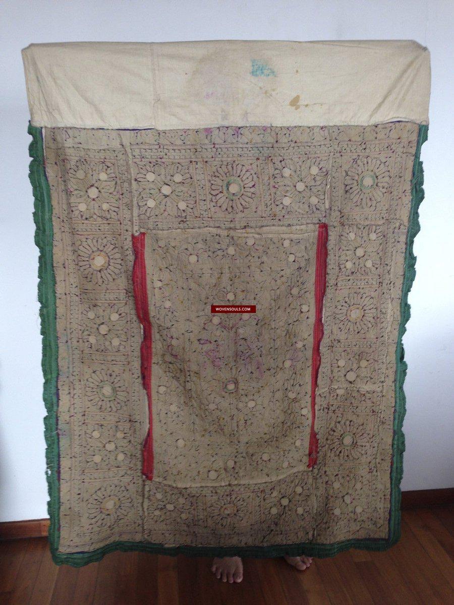 727 Old Cradle Cloth Ghodiyu or Dhaniyo Embroidered Textile Art-WOVENSOULS-Antique-Vintage-Textiles-Art-Decor