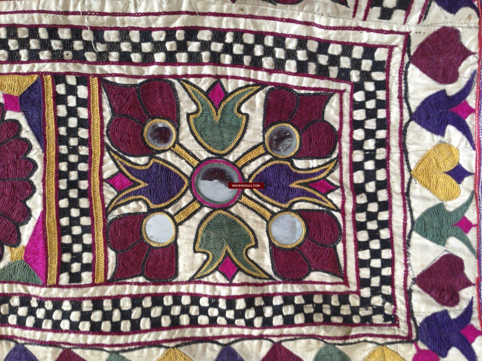 727 Old Cradle Cloth Ghodiyu or Dhaniyo Embroidered Textile Art-WOVENSOULS-Antique-Vintage-Textiles-Art-Decor